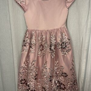 Charming Blush Sequin Kids Dress